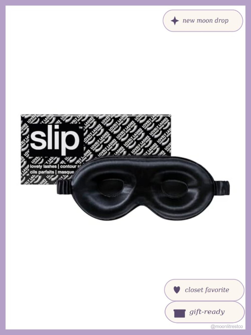 100% Silk Sleep Mask Contour Design Blocks Light Lash-Friendly